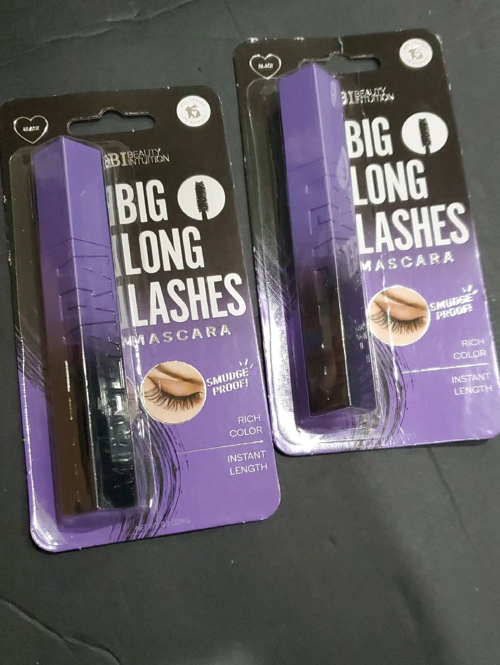 2 pack big long lashes instsnt length black smudge proof mascara‎ brand new